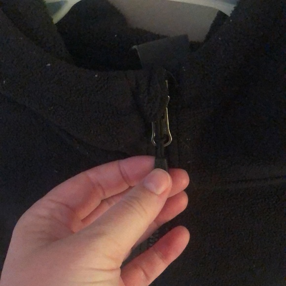 Black fleece North Face zip-up hoodie - Picture 3 of 4